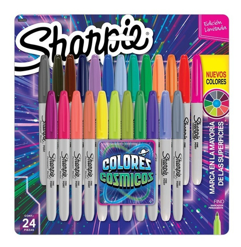 Marcadores Sharpie Permanente Punta Fina Cosmic X24 Colores