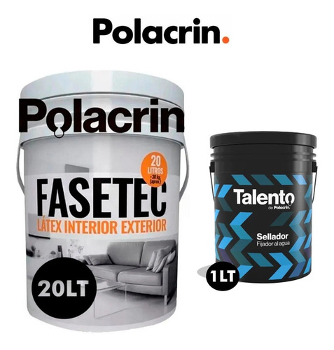 Imagen 1 de 10 de Kit Latex Blanco 20 Litros Interior Exterior Fijador 1 Tioso