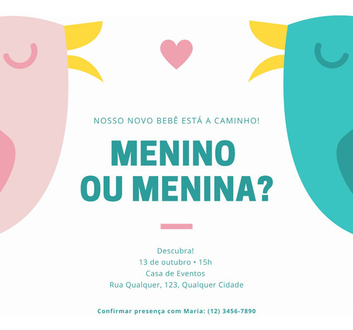 Imagem 2 de 4 de Convites Virtuais Para Chá Revelação