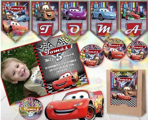 Kit Imprimible Cars Invitaciones Cumples Candy 100% Editable