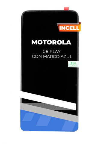 Lcd Para Motorola G8 Play Con Marco Azul