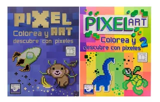 Pixel Art Set 2 Libros Para Colorear Y Descubrir Con Pixeles