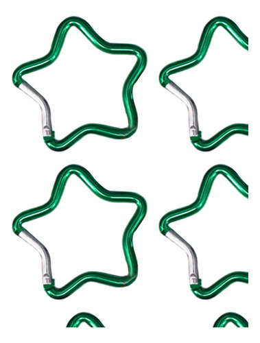 10 Piezas Mosquetón En Forma De Estrella De Cinco Verde