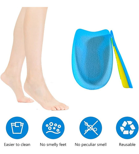 Media plantilla suave de gel antiimpacto para el talón