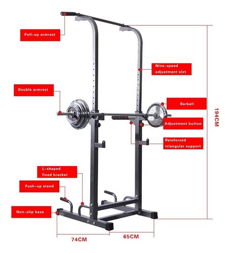 Adjustable Height Pull Up Barmulti-function Squat Stand