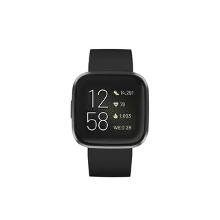 Smartwatch Fitbit Versa 2 caja de aluminio carbon aluminium, malla black de silicona FB507