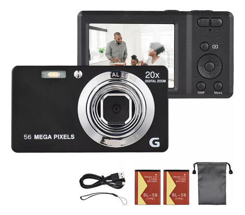 Cámara Digital Portátil Tft De 2,7 Pulgadas, 56 Megapíxeles,