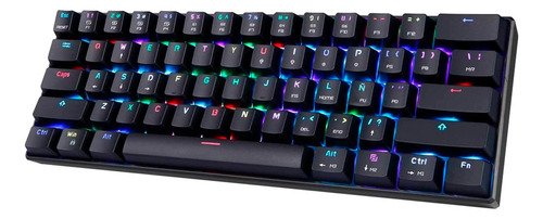 Teclado Rgb Mecanico Gadnic Pro Gamer Tkl Outemu Blue Led Color del teclado Negro Idioma Español Latinoamérica