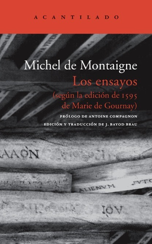 Los Ensayos Michel De Montaigne Ed Acantilado Tapa Dura