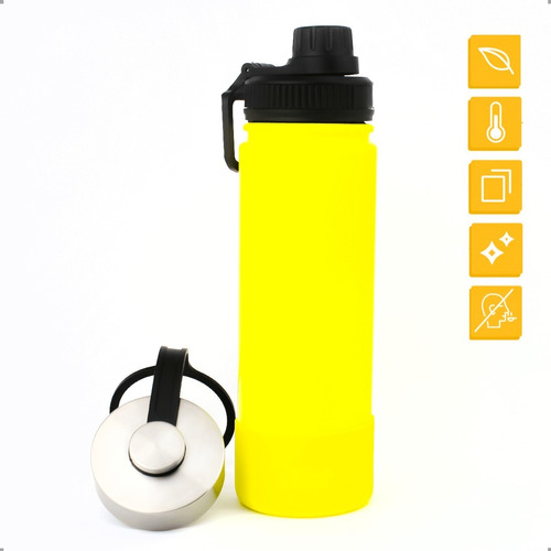 Garrafa Térmica 650ml [amarelo Neon] Cor Amarelo Neon