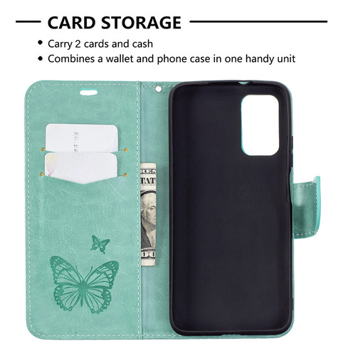 Funda Para Nokia 3.4/1.3/5.3 Funda Tipo Cartera Con Ranura Para Tarjetas, Textura Magnética, Mariposa, A Prueba De Golpes