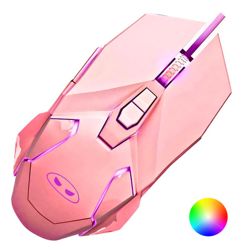 Mouse Gamer Optico Rgb Magegee 6 Nivel Dpi 7 Botões G10 Cor Rosa