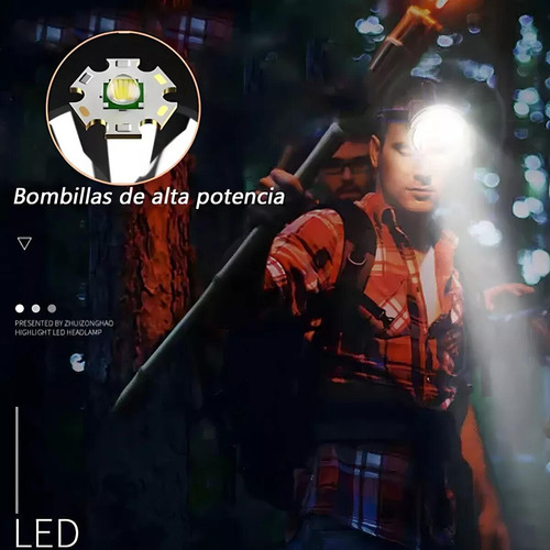 1 Potente Lámpara Recargable De Caza Para Mineros