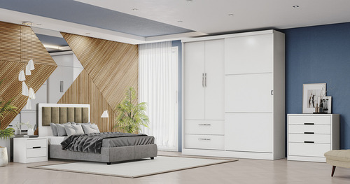 Guarda Roupa 3 Portas E 2 Gavetas C533 Kappesberg - Branco
