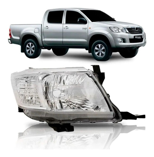 Farol Hilux 2012 2013 Sr Srv Pick Up Cromado Direito