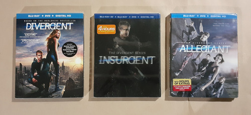 Divergent + Insurgent + Allegiant Blu-ray 3d 2d Dvd Original