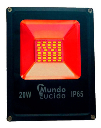 Reflector Led 20w 110 Volts Luz Roja Oferta Exteriores Ip65 