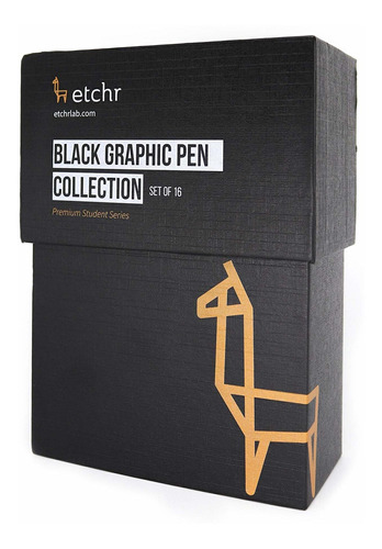 Etchr Boligrafo Profesional Dibujo Negro 16 Para Uso