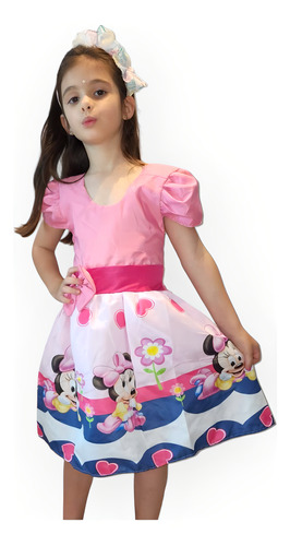 Vestido Infantil Luxuoso Temático Princesas Personagens