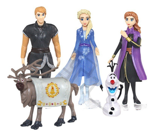 5pcs Frozen Elsa Anna Kristoff Olaf Sven Acción Figura Model