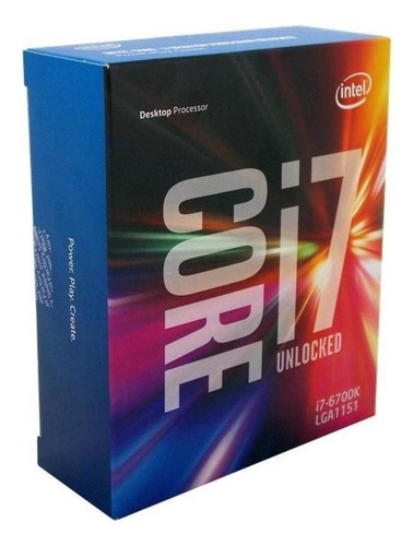 Procesador gamer Intel Core i7-6700K BX80662I76700K  de 4 núcleos y  4.2GHz de frecuencia con gráfica integrada