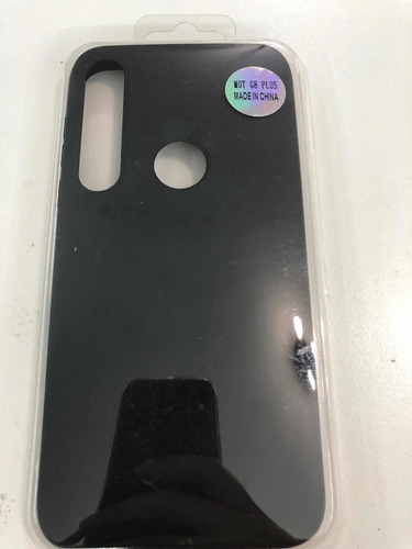 Funda Silicona Microfibra Compatible Motorola G8 Plus Negra