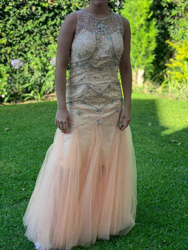 Vestido De Fiesta Bordado Importado Talle S