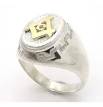 Comprar Anel Maçonaria Mestre Aprendiz Prata De Lei 950 E Ouro 18k