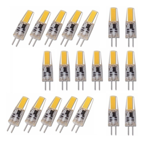 Kit 20 Lâmpadas Led G4 12v Pino Ac/dc Dimmer