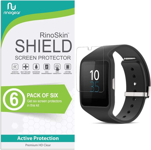 [paquete De 6] Rinogear Para Sony Smartwatch 3 Protector De