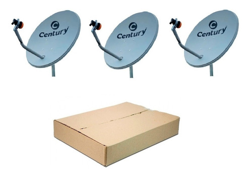 3 Antenas De Chapa Banda Ku Century 60cm + 3 Lnbf Simples