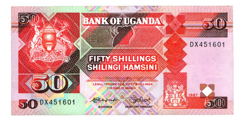 Uganda Billete De 50 Shillings Del Año 1987  Sin Circular