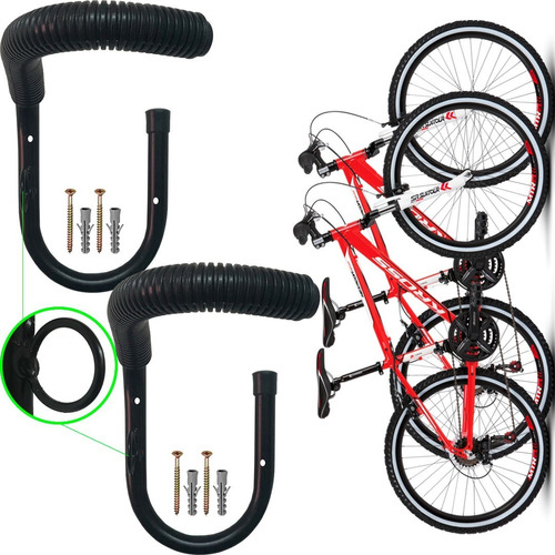 Kit 2 Gancho Suporte Bike Parede Pendurar Bicicleta Vertical