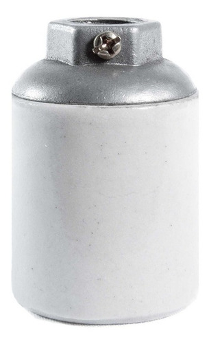 Portalampara Porcelana E27 Con Casquillo Aluminio De 3/8
