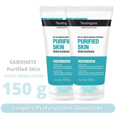 Sabonete_ Limpeza Facial Gel Purified Skin Neutrogena _ 2un