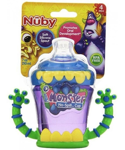 Nuby Vaso Monster Antiderrame Con Manijas 210ml