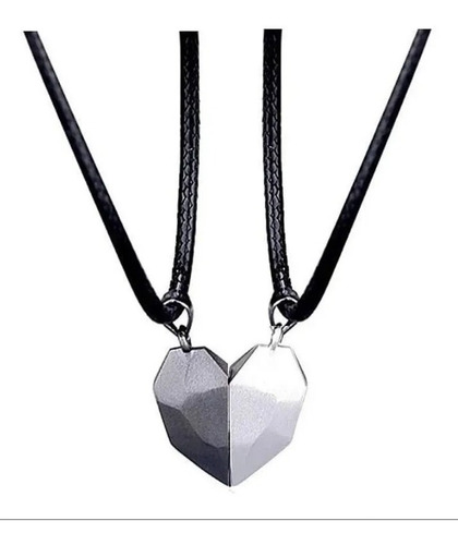 Imagen 2 de 4 de Collar Pareja Corazón Y Pulseras Regalo Novios San Valentín