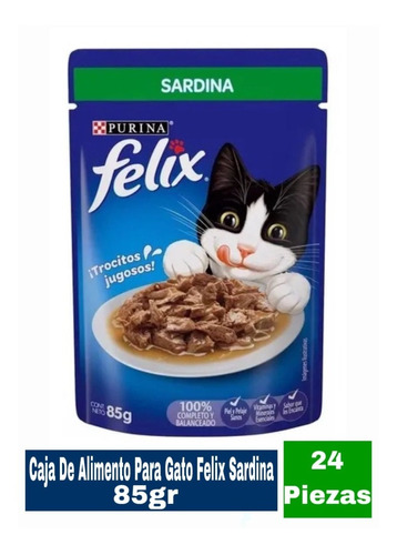 Caja De Alimento Para Gato Felix Sardina 24 Piezas