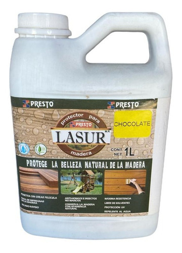 Protector Lasur Presto P/madera Chocolate 1lt