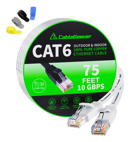 Cat 6 Cable Ethernet 75 Pies (a Un Precio Cat5e Pero Ancho D