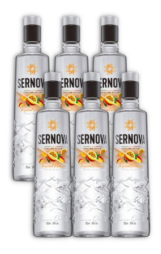 Sernova Tropical Passion Vodka Saborizado Destilado X6 700ml