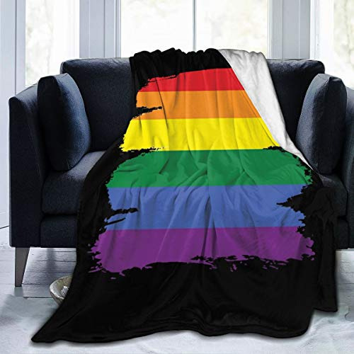 Manta De Felpa Arcoíris Colorida De Orgullo Gay, Suave...