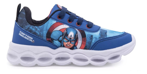 Zapatillas Marvel Capitan America Oficiales Con Luces