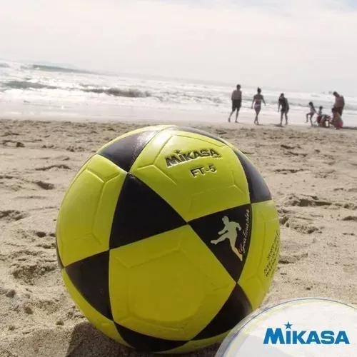 Bola de Futvolei Mikasa FIFA FT-5 BKY Amarelo e Preto em Couro Sintético  Laminado