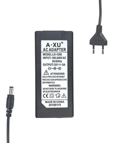 Ac Adaptador Fonte Carregador 12v 5a Tam 5.5x2.5mm