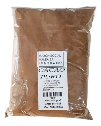Cacao Puro 500g Lleve 3 Pague 2