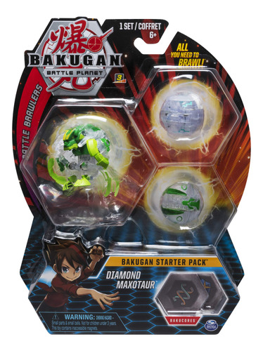 Bakugan Paquete De Iniciacin De 3 Unidades, Maxotauro De Dia