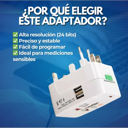 Adaptador Enchufe Universal Ac Viajero + Cargador 2 Usb