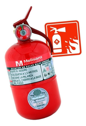 Matafuego 1kg Abc 4' Auto Vtv C/ Soporte Plástico Melisam