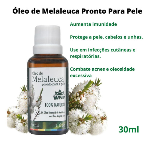 Óleo De Melaleuca Wnf 30ml Pronto Para A Pele 